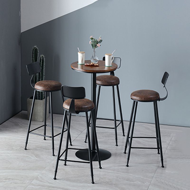 Industrial Metal Base Bar Table Black Iron Solid Wood Patio Bar Table Clearhalo 'Bar Furniture' 'Bar Tables' 'bar_tables' 'furn' 'furn_bar_tables' 'Furniture' 'Kitchen & Dining Furniture' 1200x1200_460b5ad0-0048-4338-95d9-cf4796e4cc78