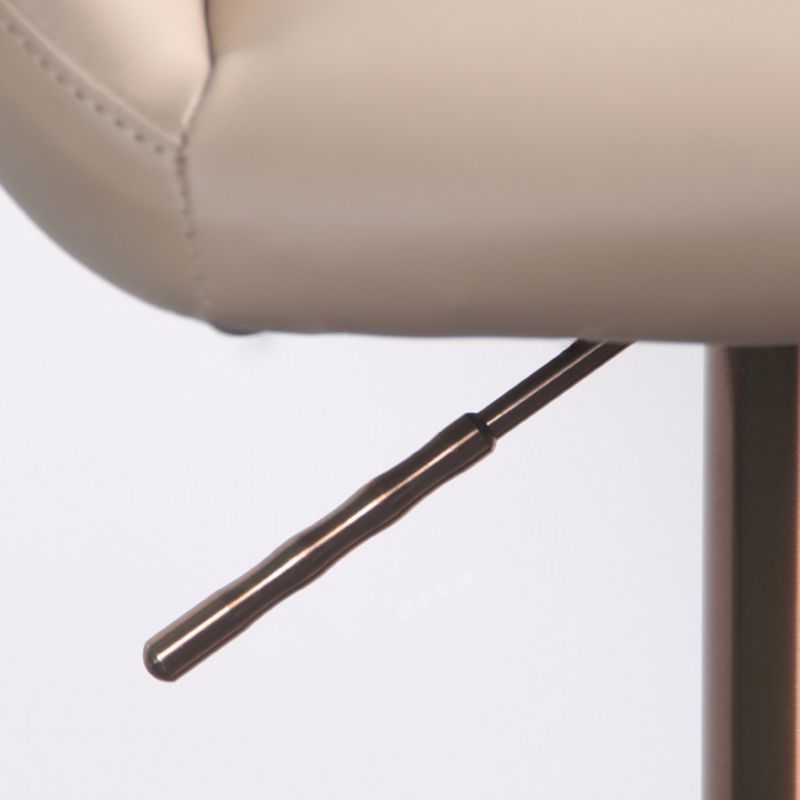 Glam Style Counter Stool Leather Adjustable Height Bar Stool with Metal Base Clearhalo 'Bar Furniture' 'Bar Stools' 'bar_stools' 'furn' 'furn_bar_stools' 'Furniture' 'Kitchen & Dining Furniture' 1200x1200_460b908b-a475-4a5f-9cfe-88da86443c02