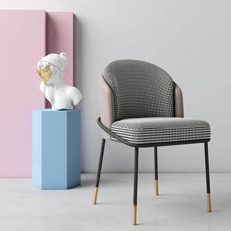 Glam Metal Dining Room Chairs Upholstered Armless Dining Chairs for Restaurant Use Clearhalo ' kitchen&dining_furn' 'Dining Chairs' 'Dining Tables & Seating' 'dining_chair' 'furn' 'furn_dining_chair' 'Furniture' 'furniture_dining_chair' 'Kitchen & Dining Furniture' 'kitchen' 1200x1200_460d89c3-2636-4bda-86ce-4b8353e26443