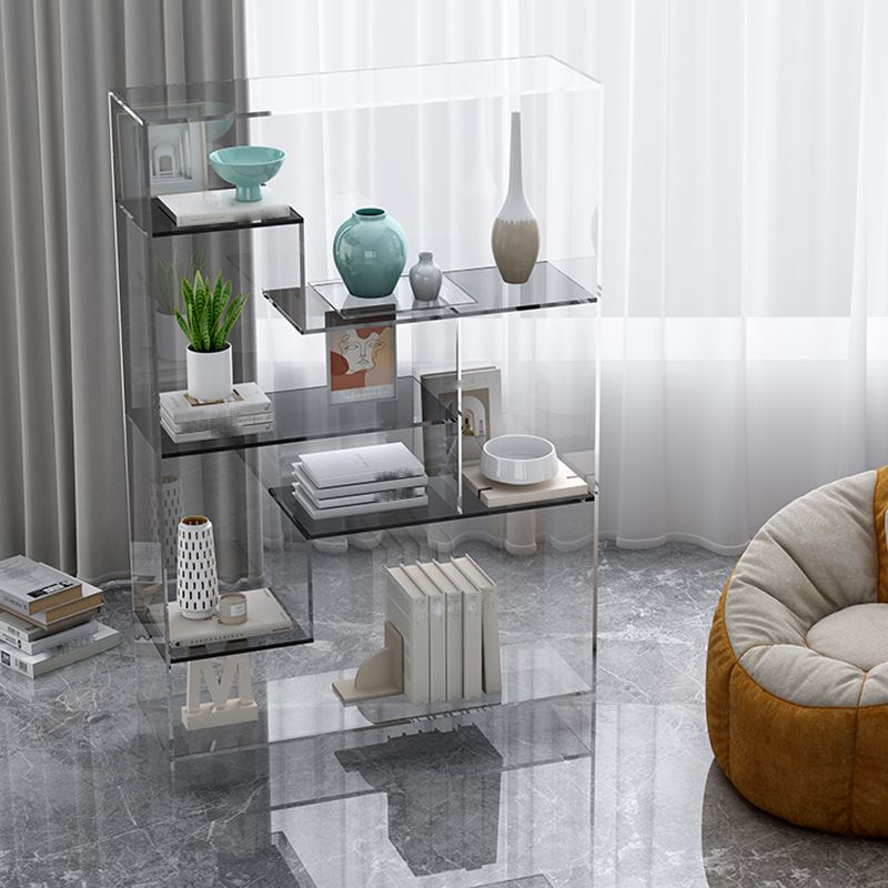 Contemporary Closed Back Bookshelf Standard Acrylic Bookcase with Shelves Clearhalo 'Bookcases' 'furn' 'furn_bookcases' 'Furniture' 'Office Furniture' 1200x1200_460e55ac-6a12-46f1-80f3-8c8cc70e1f32