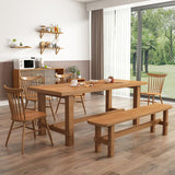 Dining Room Dinner Kitchen Table Natural Base Solid Wood Dining Table