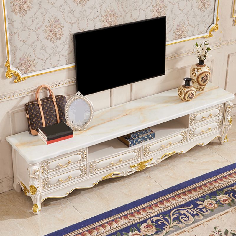 Glam TV Stand Console Open Storage TV Media Console with 6 Drawers Clearhalo 'furn' 'furn_tv_stands_entertainment_centers' 'Furniture' 'Living Room Furniture' 'TV Stands & Entertainment Centers' 'TV Stands & Media Storage Furniture' 'tv_stands_entertainment_centers' 1200x1200_460ef043-a10d-4579-9e20-2cc868c0b364