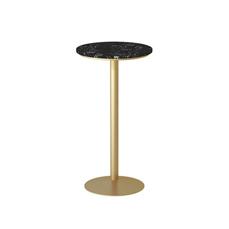 Glam Faux Marble Bar Table 41.3"H Pedestal Bar Height Cocktail Table with Metal Base Clearhalo 'Bar Furniture' 'Bar Tables' 'bar_tables' 'furn' 'furn_bar_tables' 'Furniture' 'Kitchen & Dining Furniture' 1200x1200_46102e74-be2e-4b22-8384-08d5b7cc1ed6