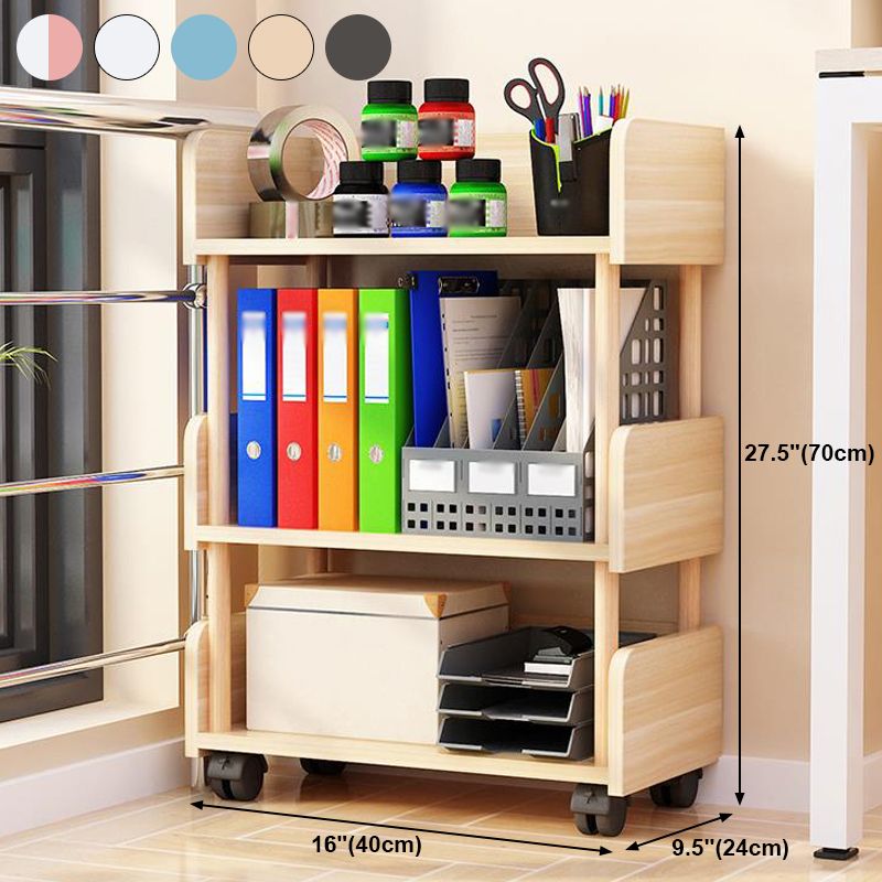 3-Shelf Manufactured Wood Etagere Bookshelf with Caster Wheels Clearhalo 'Bookcases' 'furn' 'furn_bookcases' 'Furniture' 'furniture_bookcases' 'kitchen' 'kitchen_bookcases' 'Living Room Furniture' 'Office Furniture' 1200x1200_46108a33-694f-492d-addf-d230c80028b5