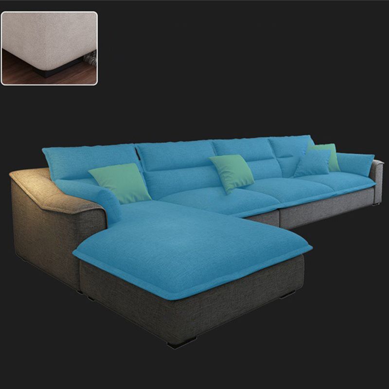 Moderno lino a 4 posti sezionale al braccio inclinato