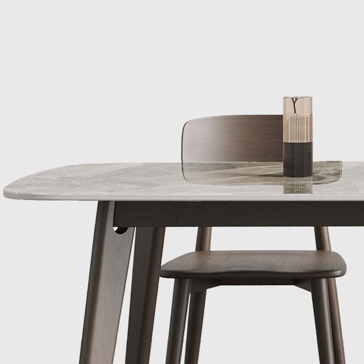 Rectangle Dining Table Oak Solid Wood Base Dining Table with 4 Legs Clearhalo 'Dining Tables & Seating' 'Dining Tables' 'dining_table' 'furn' 'furn_dining_table' 'Furniture' 'Kitchen & Dining Furniture' 1200x1200_46130da7-803a-40fb-9add-25a795eb3c41