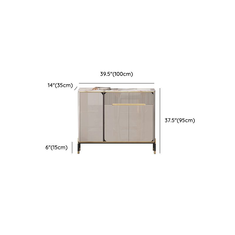 Glam Style Credenza Stone Buffet Credenza with Cabinets and Drawers Clearhalo 'buffet_sideboard' 'Buffets & Sideboards' 'furn' 'furn_buffet_sideboard' 'Furniture' 'Kitchen & Dining Furniture' 1200x1200_461397b3-9f16-40ac-ab67-3bc8545ce7b7