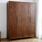 Rubber Wood Wardrobe Cabinet Contemporary Closet Back Hinged Wardrobe