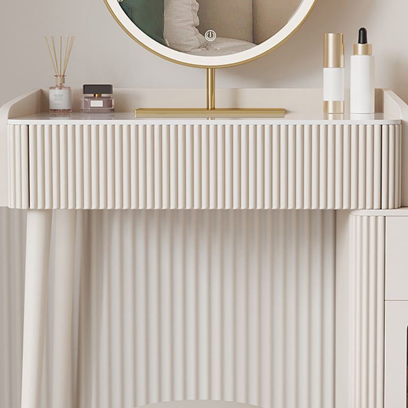 Tavolo da vanità in ardesia sgabello set da vanità bianco con specchio delle luci