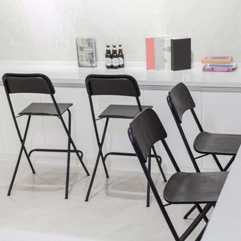 Nordic Wood Folding Barstool Simple Indoor Tall Stool with Square Seat, 1 Piece Clearhalo 'Bar Furniture' 'Bar Stools' 'bar_stools' 'furn' 'furn_bar_stools' 'furniture_bar_stools' 'Kitchen & Dining Furniture' 'kitchen&dining_furn' 'kitchen' 'kitchen_furn' Furniture' 1200x1200_4617a8ce-4bf4-43bb-b651-ffc7bf0198b1