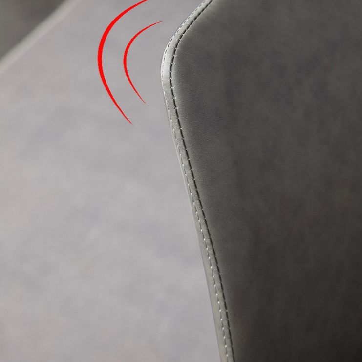 Upholstered Armless Dining Chairs Leather Solid Back Side Chairs with Metal Legs Clearhalo ' kitchen&dining_furn' 'Dining Chairs' 'Dining Tables & Seating' 'dining_chair' 'furn' 'furn_dining_chair' 'Furniture' 'furniture_dining_chair' 'Kitchen & Dining Furniture' 'kitchen' 1200x1200_461970d1-91c6-4c47-b6d9-2543b04b7cde