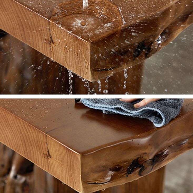 Pine Solid Wooden Table Rectangle Dining Table with Double Pedestal, in Brown Clearhalo ' dining_table' 'Dining Tables & Seating' 'Dining Tables' 'furn' 'furn_dining_table' 'Furniture' 'furniture_dining_table' 'Kitchen & Dining Furniture' 'kitchen&dining_furn' 'kitchen' 'kitchen_dining_table' 1200x1200_461af312-11e4-44cb-8057-176b5420148c