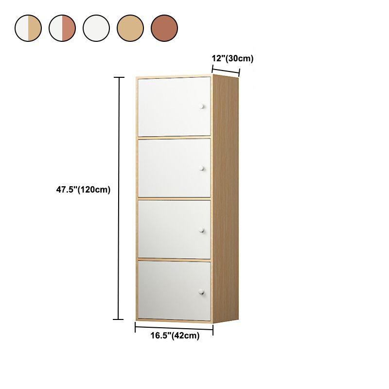 Contemporary Wardrobe Armoire Wood Non-Hanging Armoire with Door