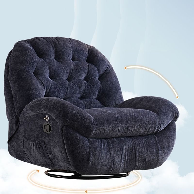 Solid Color Swivel Rocker Standard Recliner Metal Frame Recliner Chair with Side Pocket Clearhalo 'Chairs & Seating' 'furn' 'furn_recliners' 'Furniture' 'Living Room Furniture' 'Recliners' 1200x1200_461fe714-5e4b-4965-9db0-2fae5632ffbb