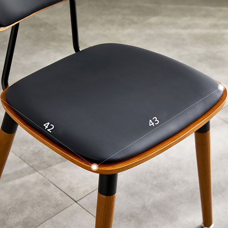 Scandinavian Open Back Dining Chairs Armless Wood Side Chairs