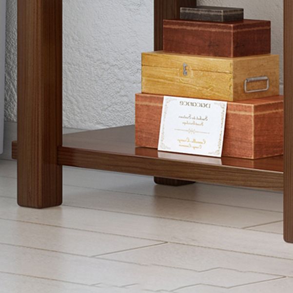 Modern Style Open Back Bookshelf Solid Wood Bookcase for Home