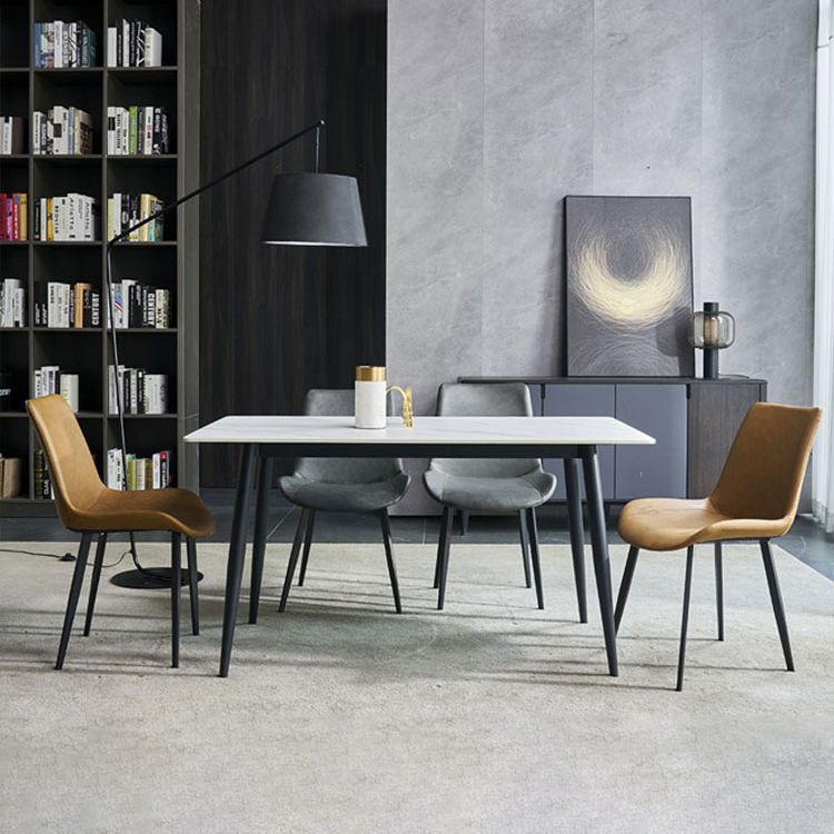 Metal Modern Rectangle Table Sintered Stone Table for Kitchen and Dining Room Clearhalo ' dining_table' 'Dining Tables & Seating' 'Dining Tables' 'furn' 'furn_dining_table' 'Furniture' 'furniture_dining_table' 'Kitchen & Dining Furniture' 'kitchen&dining_furn' 'kitchen' 'kitchen_dining_table' 1200x1200_4624be72-66fa-4dfa-b489-5f038ec45ac8