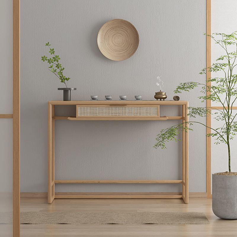 Mesa de consola contemporánea de forma rectángulo Table de sofá de consola de cenizas naturales/marrones