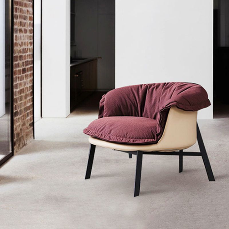 Moderne stijl stoffen armleuning gedempt tegen zwarte tankstoel