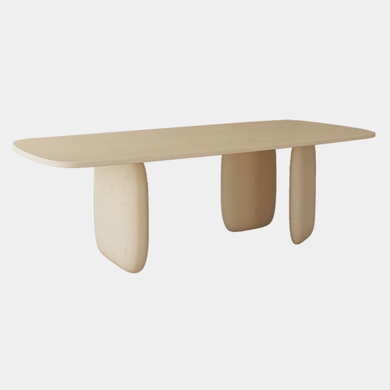 Solid Wood Rectangle Dining Table Modern Contemporary Kitchen Wood Table with 3 Legs Clearhalo ' dining_table' 'Dining Tables & Seating' 'Dining Tables' 'furn' 'furn_dining_table' 'Furniture' 'furniture_dining_table' 'Kitchen & Dining Furniture' 'kitchen&dining_furn' 'kitchen' 'kitchen_dining_table' 1200x1200_4625f01d-46a6-4862-8aaa-fa05db7c0fe7