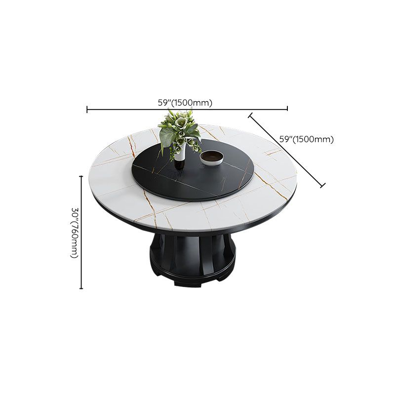 Rubberwood massief houten eettafel op voetstuk Converteerbare eettafel