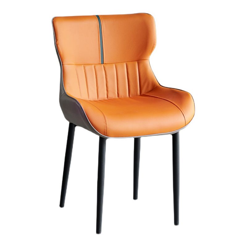 Minimalist Style Leather Dining Arm Chairs Wingback Parsons Chair for Home Clearhalo ' kitchen&dining_furn' 'Dining Chairs' 'Dining Tables & Seating' 'dining_chair' 'furn' 'furn_dining_chair' 'Furniture' 'furniture_dining_chair' 'Kitchen & Dining Furniture' 'kitchen' 1200x1200_4627a994-2430-44c1-b900-937bf39ff0b4