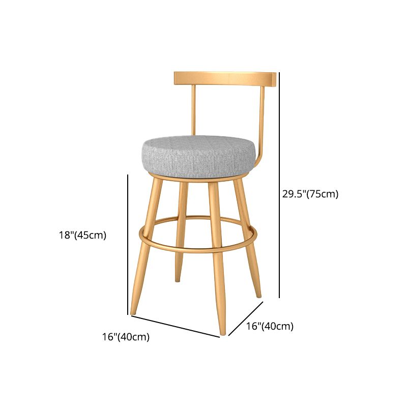 Glam Style Bar-stool with Footrest Metal Legs Low Back for Kitchen Bar Clearhalo 'Bar Furniture' 'Bar Stools' 'bar_stools' 'furn' 'furn_bar_stools' 'furniture_bar_stools' 'Kitchen & Dining Furniture' 'kitchen&dining_furn' 'kitchen' 'kitchen_furn' Furniture' 1200x1200_46285d0b-1a5d-4b52-876d-5b72214ec02c