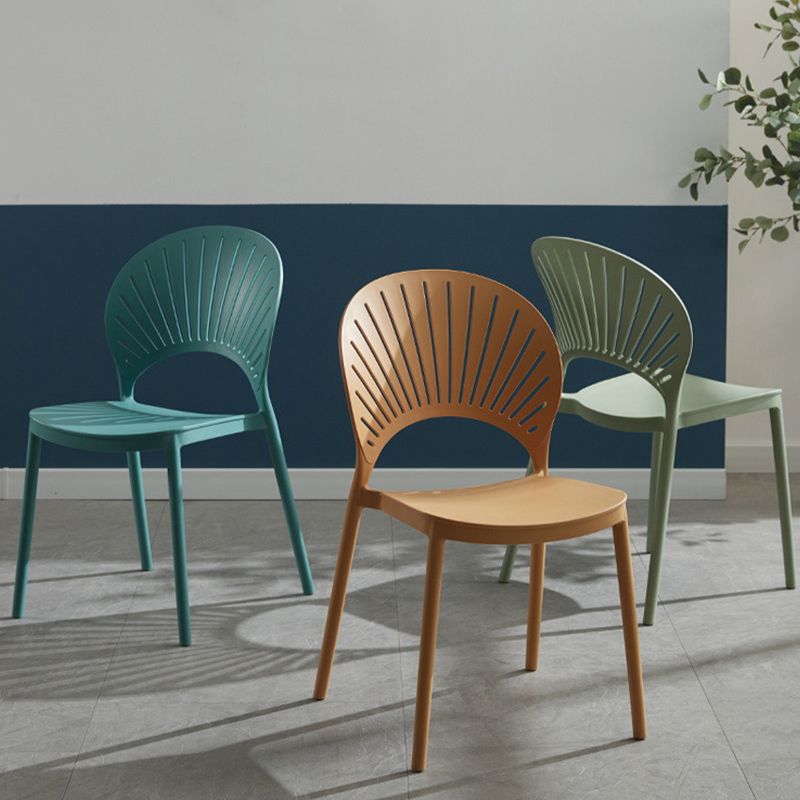 Plastic Scandinavian Dining Room Chair Kitchen Open Back Side Chair Clearhalo ' kitchen&dining_furn' 'Dining Chairs' 'Dining Tables & Seating' 'dining_chair' 'furn' 'furn_dining_chair' 'Furniture' 'furniture_dining_chair' 'Kitchen & Dining Furniture' 'kitchen' 1200x1200_462b305b-a671-4897-af73-f6914d722c38