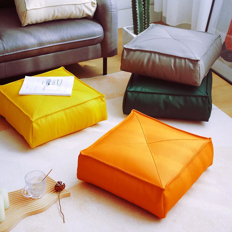 Modern Pouf Ottoman Leather Upholstered Solid Color Tear Resistant Square Ottoman Clearhalo 'furn' 'furn_ottomans_poufs' 'Furniture' 'Living Room Furniture' 'Ottomans & Poufs' 'ottomans_poufs' 1200x1200_462ceb48-c8b5-455e-871e-82ce46a1ebd9