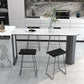 Modern Black Iron Bar Dining Table with White Stone Top Indoor Bistro Table Clearhalo 'Bar Furniture' 'Bar Tables' 'bar_tables' 'furn' 'furn_bar_tables' 'Furniture' 'furniture_bar_tables' 'Kitchen & Dining Furniture' 1200x1200_462d2663-49a9-4442-8296-02c27cddaad3