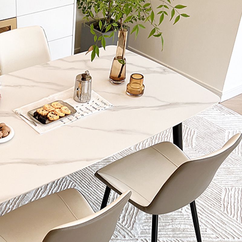 Sintered Stone Dining Table 4 Legs Dining Room Table for Kitchen Clearhalo 'Dining Tables & Seating' 'Dining Tables' 'dining_table' 'furn' 'furn_dining_table' 'Furniture' 'Kitchen & Dining Furniture' 1200x1200_462d648b-d43e-4c33-a1ab-47e88b8a8748