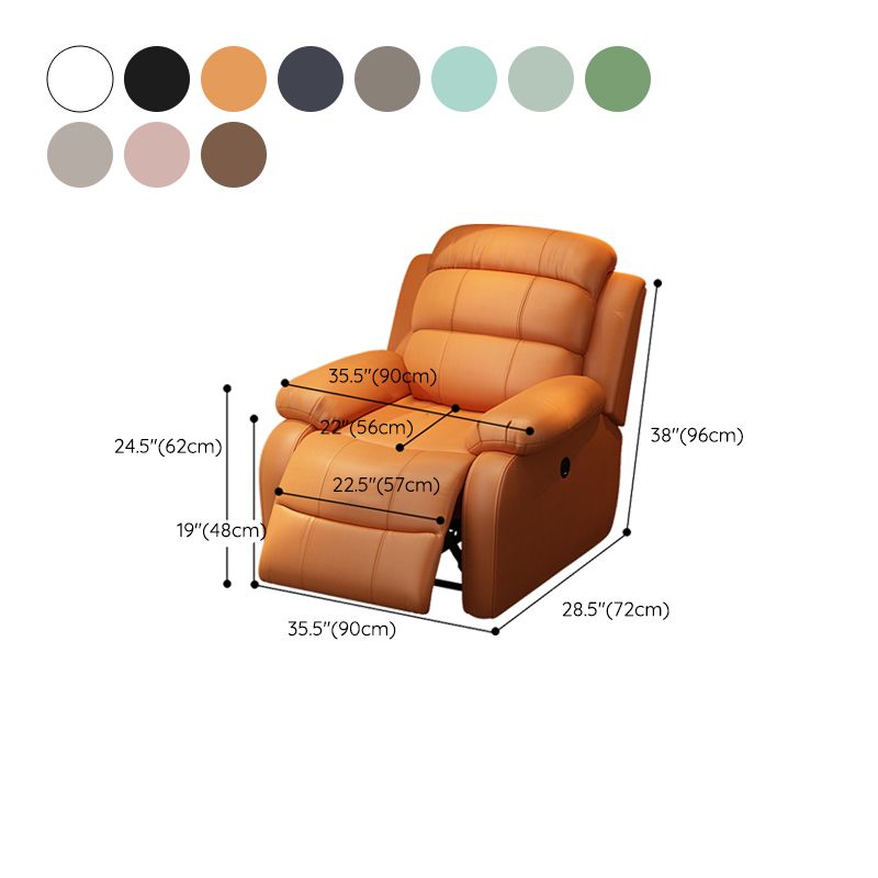 Solid Color Faux Leather Standard Recliner Metal Frame Recliner Chair Clearhalo 'Chairs & Seating' 'furn' 'furn_recliners' 'Furniture' 'Living Room Furniture' 'Recliners' 1200x1200_462e250c-2075-4c0c-9689-97efaf6a3264