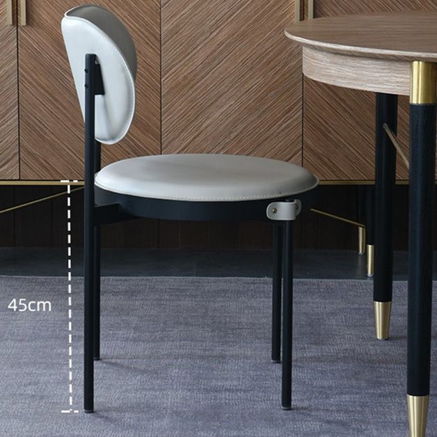 Chaise de salle à manger à dos ouvert industriel Chaise latéral de jambes noires