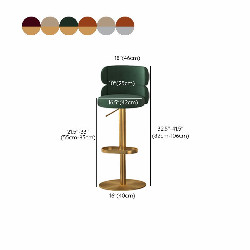 Gambe oro glam bar sgabelli da soggiorno imbottito.