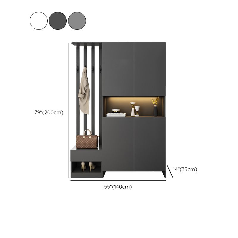 Contemporary 2-Door 78.74" H Cabinet Wooden Accent Cabinet with Drawer Clearhalo 'Cabinets & Chests' 'cabinets_chests' 'furn' 'furn_cabinets_chests' 'Furniture' 'Living Room Furniture' 1200x1200_463136c1-e34f-4f60-b884-c2eded8bf5f4