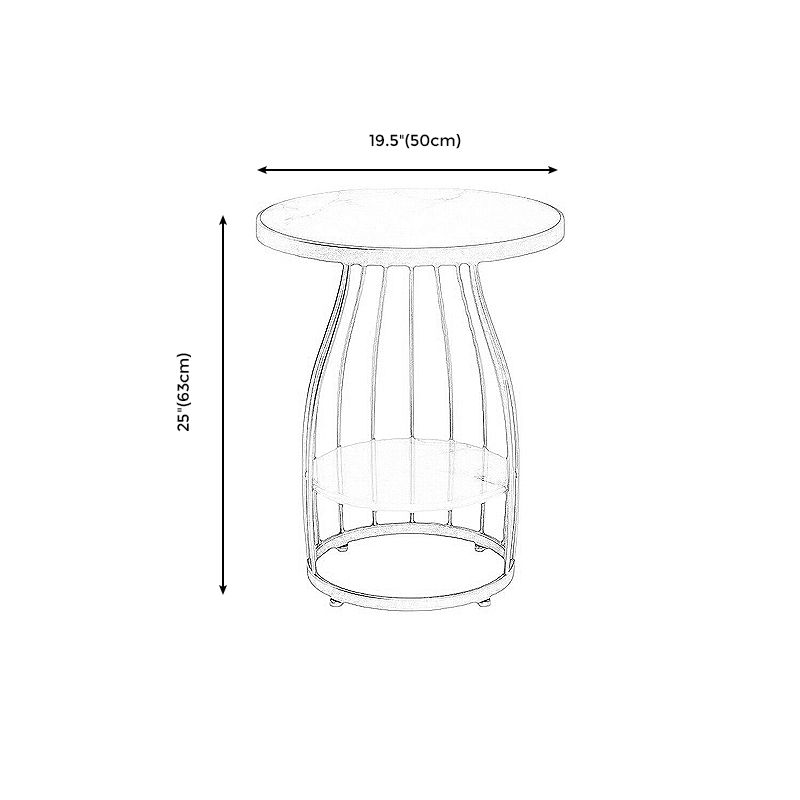Modern Style Black/gold Metal Base Marble & SLATE Top Round Side Table Clearhalo 'Coffee & Accent Tables' 'End & Side Tables' 'end_side_tables' 'furn' 'furn_end_side_tables' 'Furniture' 'Living Room Furniture' 1200x1200_46322696-7cbe-4ff6-9595-75c69b2f211b