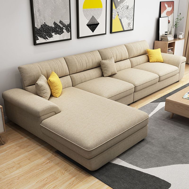 Scandinavo a 4 posti sezionale con braccio top a cuscino per appartamento