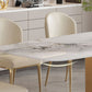 White and Gold Dining Collection Traditional Luxury Dining Pedestal Casual Table Clearhalo 'Dining Tables & Seating' 'Dining Tables' 'dining_table' 'furn' 'furn_dining_table' 'Furniture' 'Kitchen & Dining Furniture' 1200x1200_4634b9a1-2f18-4b74-9988-5c7f778c93cc