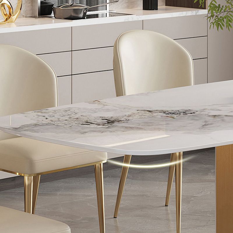 White and Gold Dining Collection Traditional Luxury Dining Pedestal Casual Table Clearhalo 'Dining Tables & Seating' 'Dining Tables' 'dining_table' 'furn' 'furn_dining_table' 'Furniture' 'Kitchen & Dining Furniture' 1200x1200_4634b9a1-2f18-4b74-9988-5c7f778c93cc