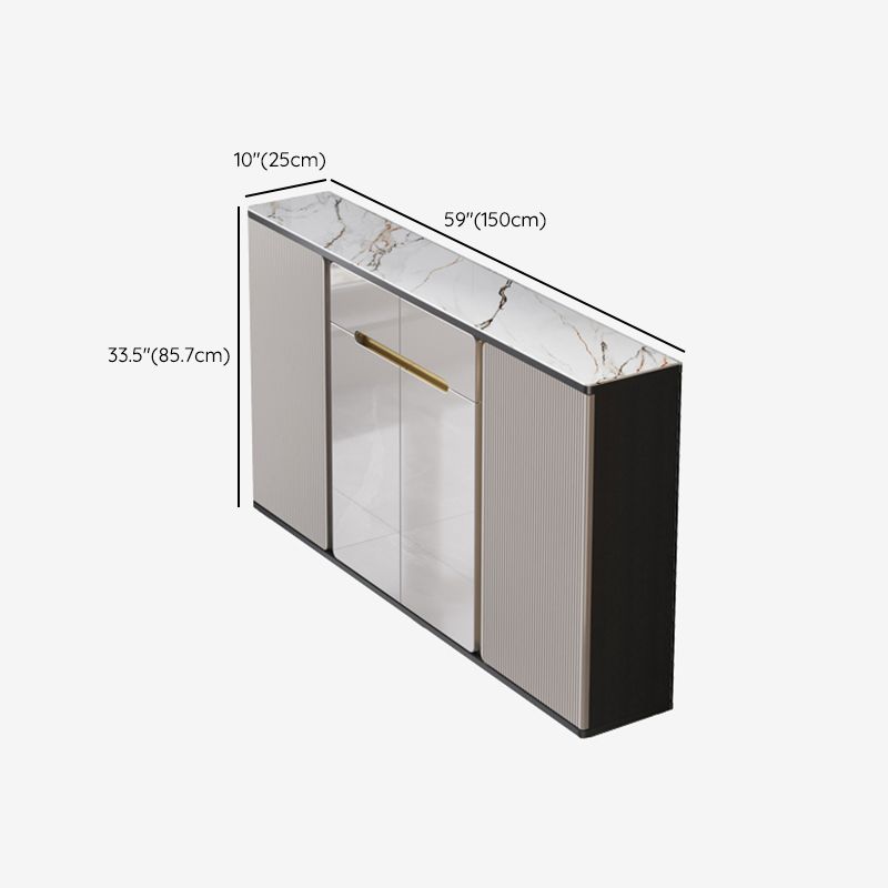 Scheda laterale per scaffalature regolabili in pietra sideboa glam con armadi e cassetti