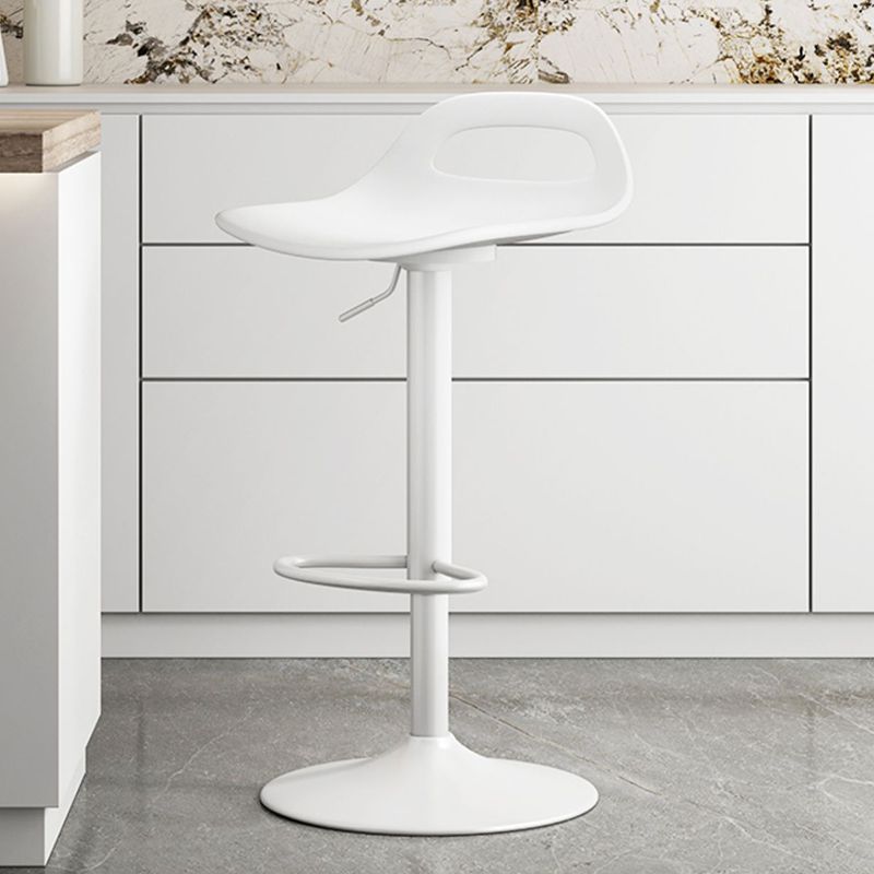 Modern Adjustable Height Swivel Low Back Bar Stool with Footrest