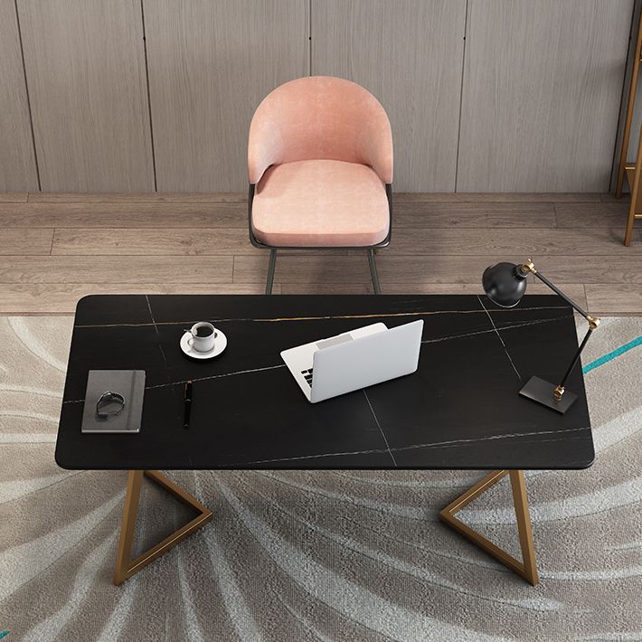 Bureau de bureau rectangulaire contemporain bureau d'ordinateur de finition antique