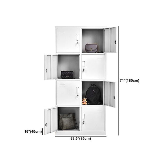 Contemporary White Wardrobe Cabinet Steel Wardrobe Armoire for Home