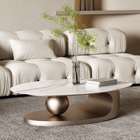 Mesa de café de piedra abstracta con almacenamiento lujoso 1 mesa de cóctel individual