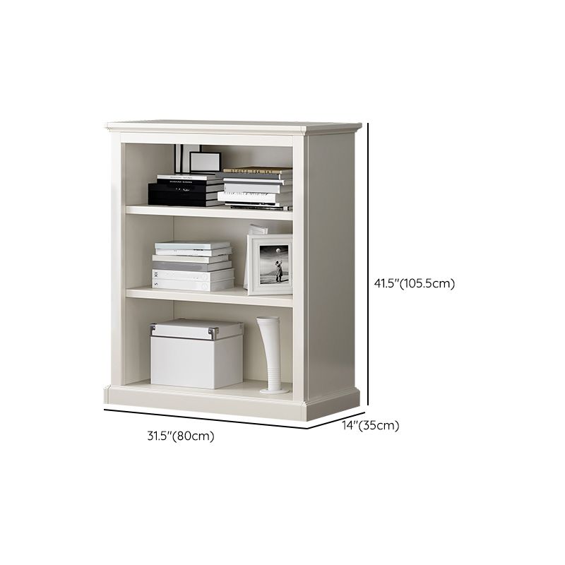 Modern Style Closed Back Bookshelf Standard Wooden Bookcase in White