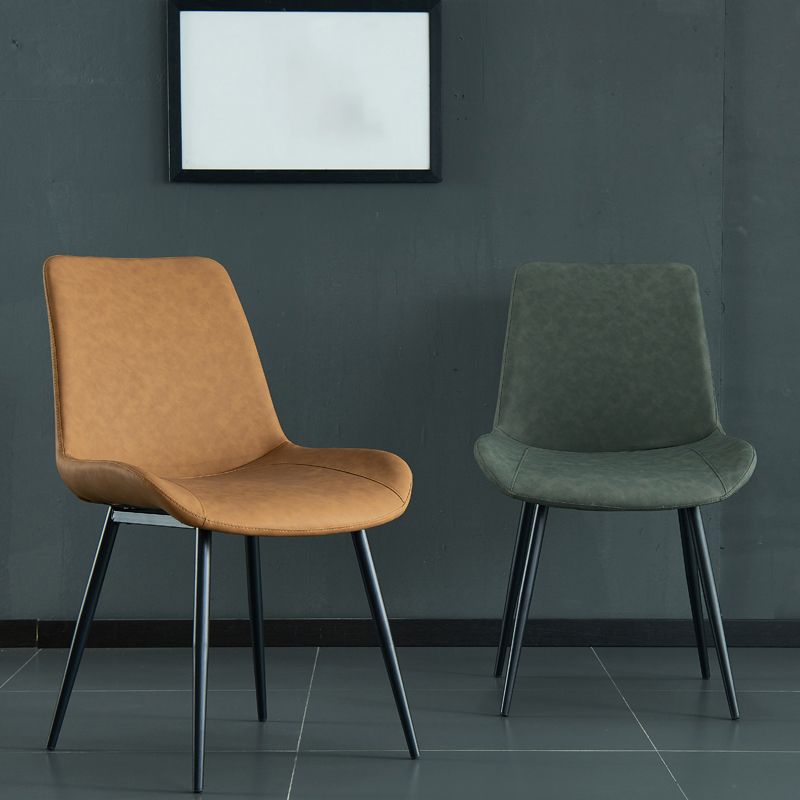 Contemporary Style Dining Chairs Armless Chairs with Metal Legs for Kitchen Clearhalo ' kitchen&dining_furn' 'Dining Chairs' 'Dining Tables & Seating' 'dining_chair' 'furn' 'furn_dining_chair' 'Furniture' 'furniture_dining_chair' 'Kitchen & Dining Furniture' 'kitchen' 1200x1200_463b4a7c-61d9-4dd2-ad84-bcd4bd27ae96