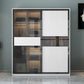 Contemporary Wardrobe Closet Wood and Glass Wardrobe Armoire