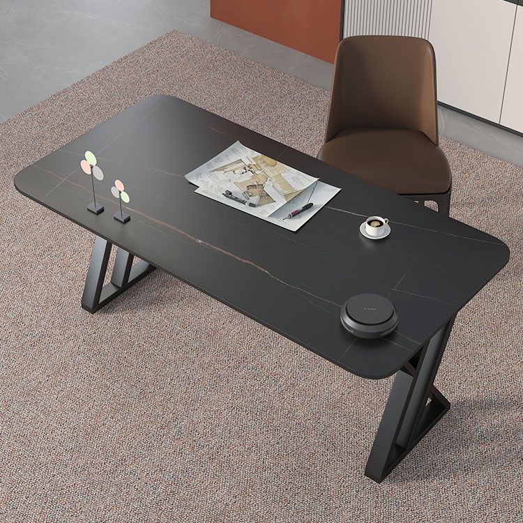Industrial Style Task Desk Rectangular Shaped Office Desk in Grey/White/Black Clearhalo 'furn' 'furn_office_desk' 'Furniture' 'Office Desks' 'Office Furniture' 'office_desk' 1200x1200_463ca018-d3e5-4087-82d7-3838be5d1588