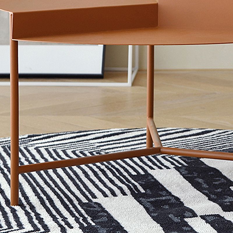 Geometric Metal Coffee Table Dia 27.6" 3 Legs Cocktail Table Clearhalo 'Coffee & Accent Tables' 'Coffee Tables' 'coffee_tables' 'furn' 'furn_coffee_tables' 'Furniture' 'Living Room Furniture' 1200x1200_463ced8c-132e-42e6-a9c4-a677437a20df