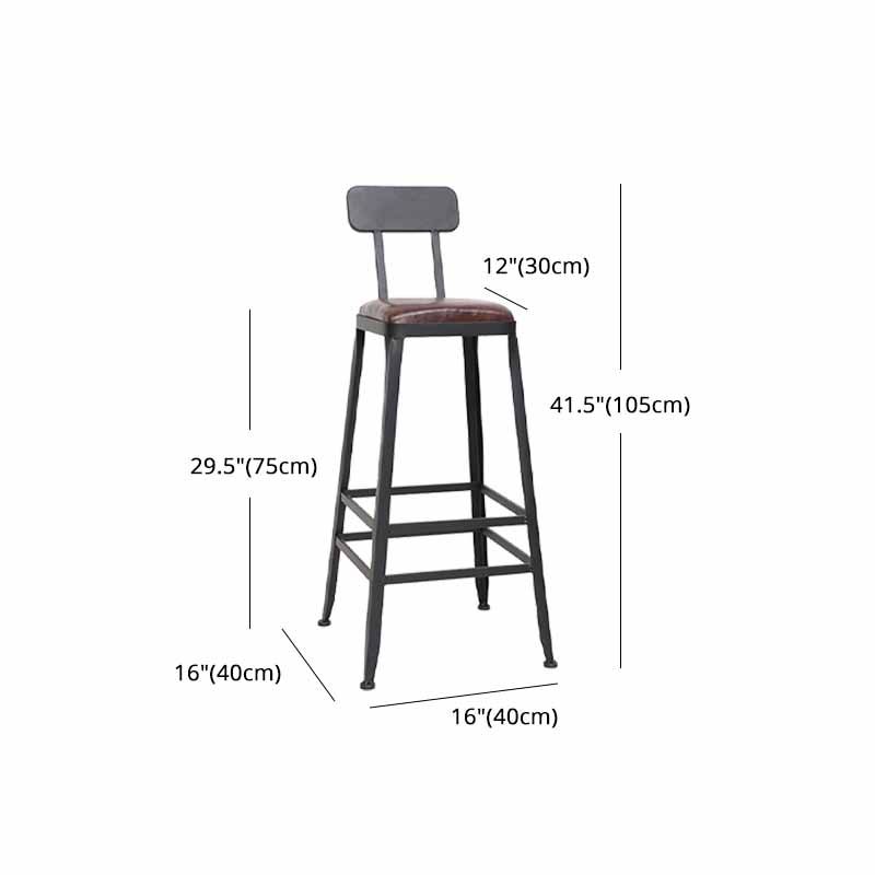Wooden Square Seat Barstool Industrial Metal Counter Stool with Backrest Clearhalo 'Bar Furniture' 'Bar Stools' 'bar_stools' 'furn' 'furn_bar_stools' 'furniture_bar_stools' 'Kitchen & Dining Furniture' 'kitchen&dining_furn' 'kitchen' 'kitchen_furn' Furniture' 1200x1200_463d5806-ac57-4741-af5f-9b9fa36c50c2